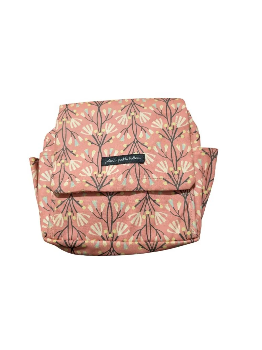 Petunia Pickle Bottom Pink Floral Mini Backpack Diaper Bag With Fold-Out Changin